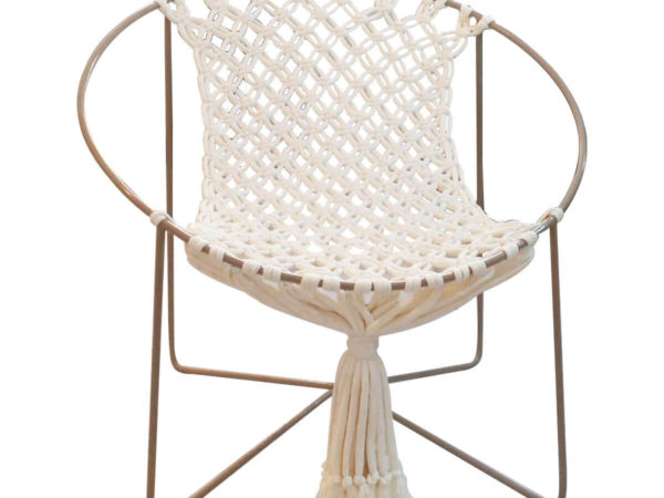 Fauteuil rond en macramé