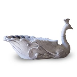 Pot de fleurs en béton sous forme de cygne