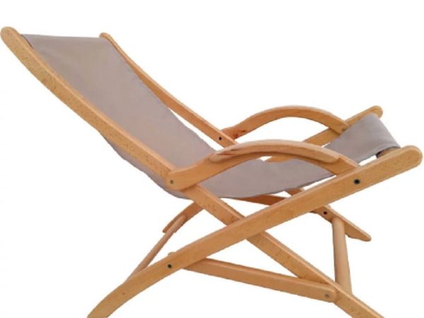 Chaise Longue Transat en Bois de Luxe