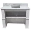 Lavabo Extérieur en Marbre Blanc – Élégance et Robustesse