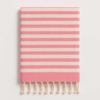 Fouta Rose Rayée 100% Coton