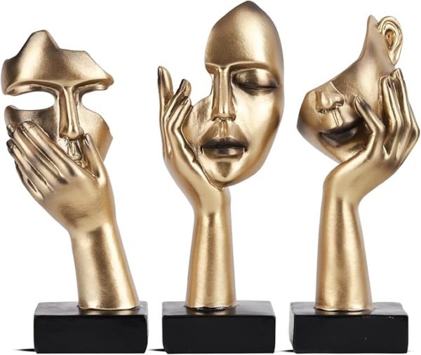 Lot de 3 Statues du penseur